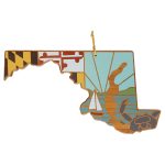 Custom Maryland State Shaped Serving & Cutting Board w/Artwork by Summer Stokes with your company logo