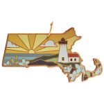Custom Massachusetts State Shaped Serving & Cutting Board w/Artwork by Summer Stokes with your company logo