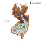 Custom New Jersey State Shaped Serving & Cutting Board w/Artwork by Summer Stokes with your company logo