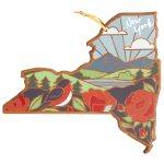 Custom New York State Shaped Serving & Cutting Board w/Artwork by Summer Stokes with your company logo