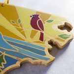 Custom North Carolina State Shaped Cutting & Serving Board w/Artwork by Summer Stokes with your company logo - 2