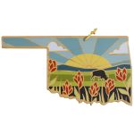 Custom Oklahoma State Shaped Cutting & Serving Board w/Artwork by Summer Stokes with your company logo