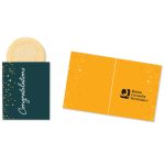 Custom One Color Foil-Stamped Stock Congratulations Mini Sweeter Card with Single Sugar Cookie with your company logo