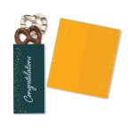 Custom One Color Foil-Stamped Stock Congratulations Sweeter Cards with Chocolate Dipped Pretzels with your company logo - 1