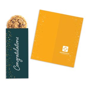 Custom One Color Foil-Stamped Stock Congratulations Sweeter Cards with Oatmeal Raisin Cookies with your company logo