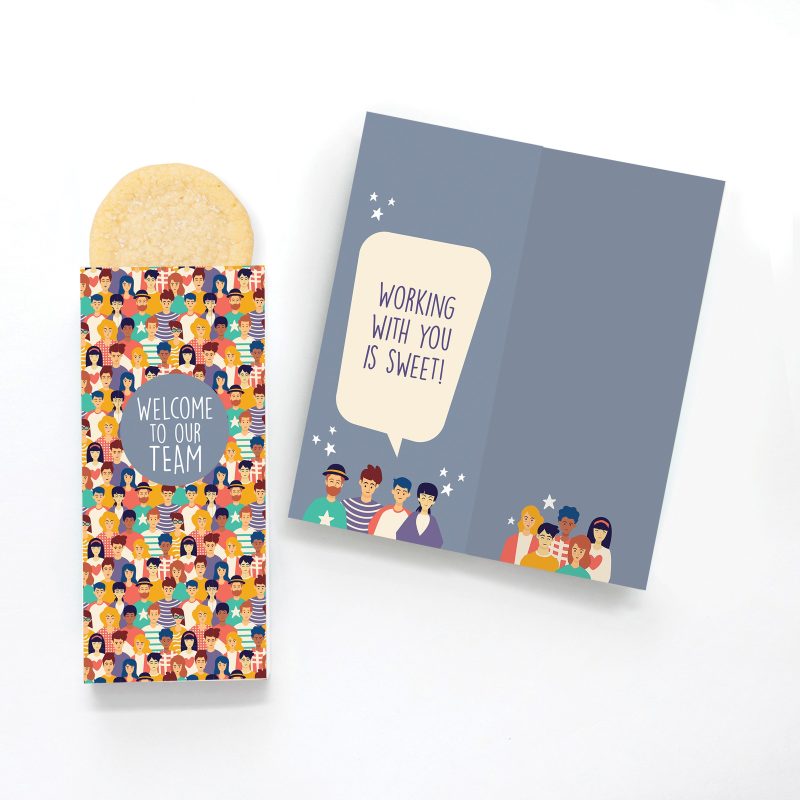 Custom One Color Foil-Stamped Stock Welcome Sweeter Cards with Sugar Cookies with your company logo - 1