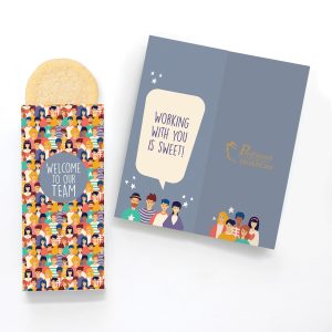 Custom One Color Foil-Stamped Stock Welcome Sweeter Cards with Sugar Cookies with your company logo