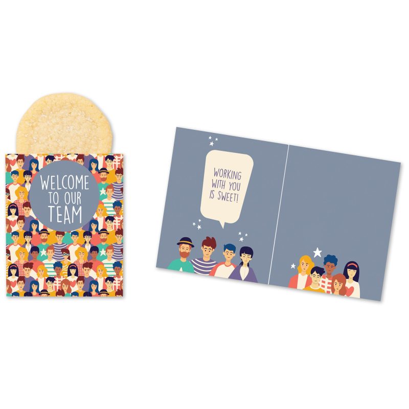 Custom One Color Foil-Stamped Stock Welcoming Mini Sweeter Card with Single Sugar Cookie with your company logo - 1