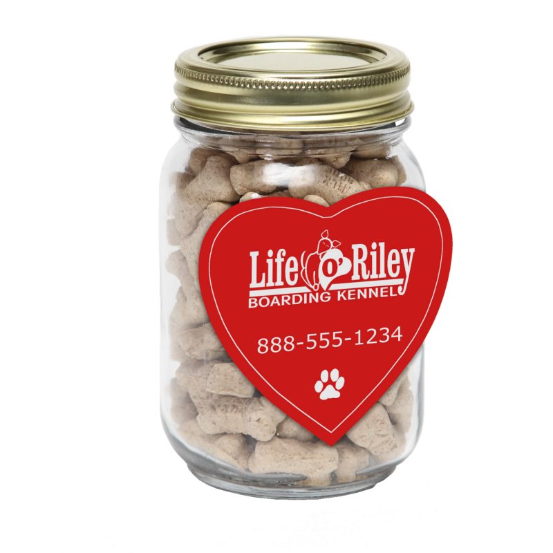 Custom Pint Jar with Large Heart Magnet Pet Fill with your company logo - 2