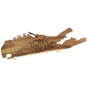 Custom Rock & Branch® Origins Series Long Island State Shaped Wood Serving & Cutting Board with your company logo