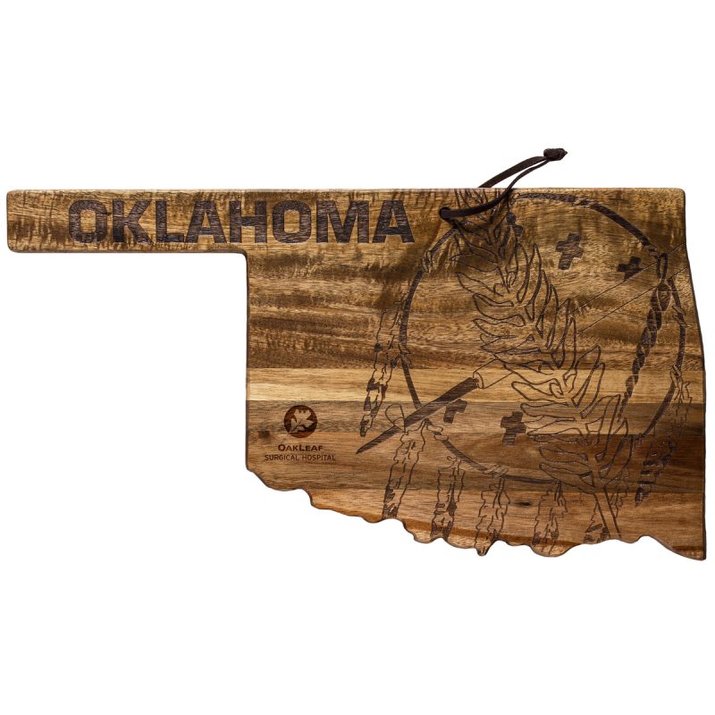 Rock-Branch®-Origins-Series-Oklahoma-State-Shaped-Cutting-Serving-Board-20-8180 Custom Rock & Branch® Origins Series Oklahoma State Shaped Cutting & Serving Board with your company logo