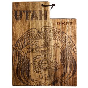 Custom Rock & Branch® Origins Series Utah State Shaped Cutting & Serving Board with your company logo
