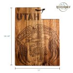 Custom Rock & Branch® Origins Series Utah State Shaped Cutting & Serving Board with your company logo - 4