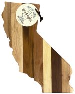 Custom Rock & Branch® Shiplap Series California State Shaped Wood Serving & Cutting Board with your company logo - 2