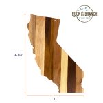 Custom Rock & Branch® Shiplap Series California State Shaped Wood Serving & Cutting Board with your company logo - 4