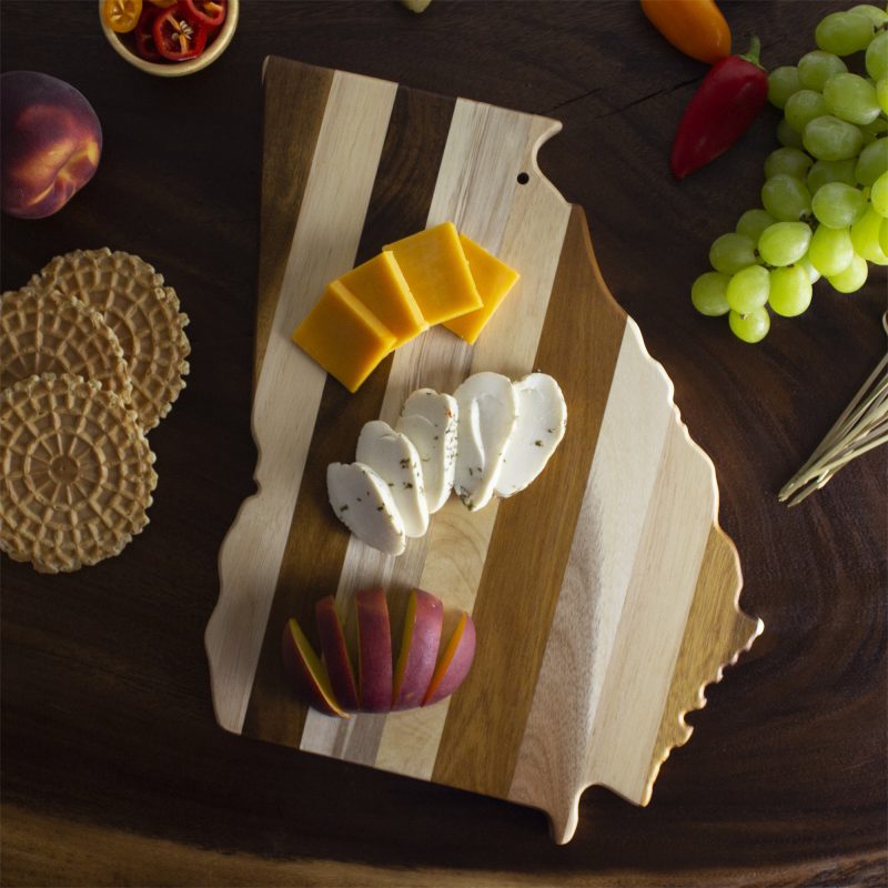 Custom Rock & Branch® Shiplap Series Georgia State Shaped Wood Serving & Cutting Board with your company logo - 1