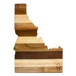 Custom Rock & Branch® Shiplap Series Idaho State Shaped Wood Serving & Cutting Board with your company logo