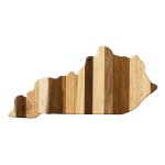 Custom Rock & Branch® Shiplap Series Kentucky State Shaped Wood Serving & Cutting Board with your company logo
