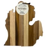 Custom Rock & Branch® Shiplap Series Michigan State Shaped Wood Serving & Cutting Board with your company logo - 2