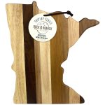 Custom Rock & Branch® Shiplap Series Minnesota State Shaped Wood Serving & Cutting Board with your company logo - 2