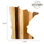 Custom Rock & Branch® Shiplap Series Minnesota State Shaped Wood Serving & Cutting Board with your company logo - 5