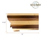 Custom Rock & Branch® Shiplap Series Montana State Shaped Wooden Cutting & Serving Board with your company logo - 5