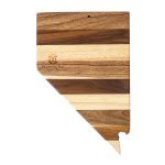 Custom Rock & Branch® Shiplap Series Nevada State Shaped Wood Serving & Cutting Board with your company logo