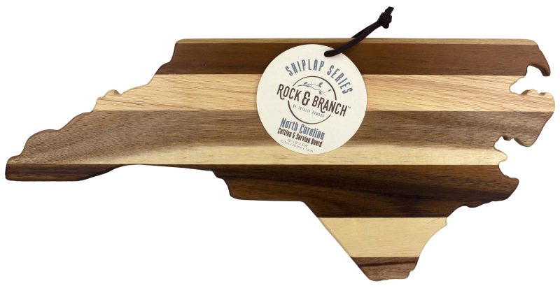 Custom Rock & Branch® Shiplap Series North Carolina State Shaped Wood Serving & Cutting Board with your company logo - 3