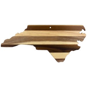 Custom Rock & Branch® Shiplap Series North Carolina State Shaped Wood Serving & Cutting Board with your company logo
