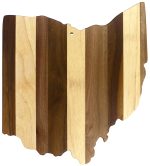 Custom Rock & Branch® Shiplap Series Ohio State Shaped Wood Serving & Cutting Board with your company logo