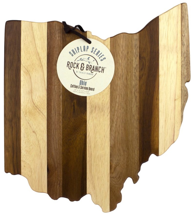 Custom Rock & Branch® Shiplap Series Ohio State Shaped Wood Serving & Cutting Board with your company logo - 3