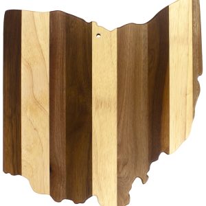 Custom Rock & Branch® Shiplap Series Ohio State Shaped Wood Serving & Cutting Board with your company logo