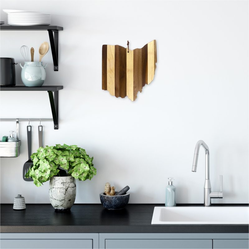 Custom Rock & Branch® Shiplap Series Ohio State Shaped Wood Serving & Cutting Board with your company logo - 4