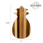 Custom Rock & Branch® Shiplap Series Pineapple Shaped Wood Serving & Cutting Board with your company logo - 6