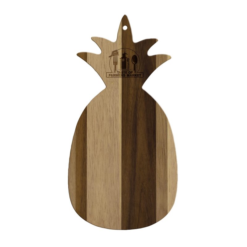 Custom Rock & Branch® Shiplap Series Pineapple Shaped Wood Serving & Cutting Board with your company logo