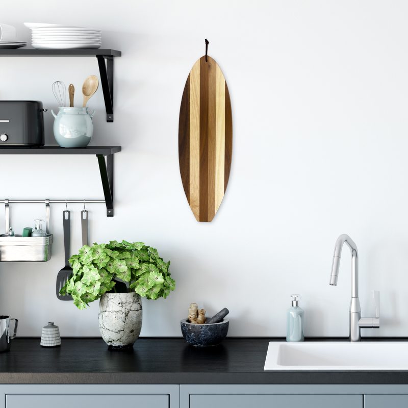 Custom Rock & Branch® Shiplap Series Surfboard Cutting & Serving Board with your company logo - 4