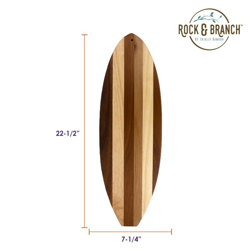 Custom Rock & Branch® Shiplap Series Surfboard Cutting & Serving Board with your company logo - 5