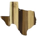 Custom Rock & Branch® Shiplap Series Texas State Shaped Wood Serving & Cutting Board with your company logo