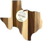 Custom Rock & Branch® Shiplap Series Texas State Shaped Wood Serving & Cutting Board with your company logo - 2
