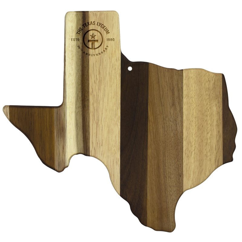 Custom Rock & Branch® Shiplap Series Texas State Shaped Wood Serving & Cutting Board with your company logo