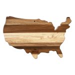 Custom Rock & Branch® Shiplap Series USA Shaped Wood Serving & Cutting Board with your company logo