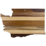 Custom Rock & Branch® Shiplap Series Washington State Shaped Wood Serving & Cutting Board with your company logo