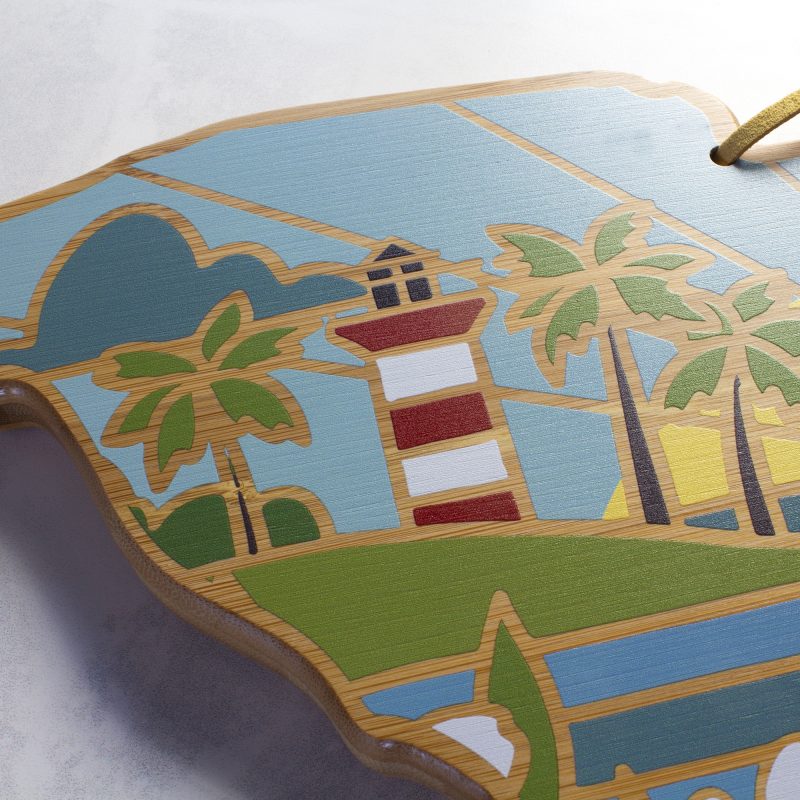 Custom South Carolina State Shaped Cutting & Serving Board w/Artwork by Summer Stokes with your company logo - 3