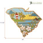 Custom South Carolina State Shaped Cutting & Serving Board w/Artwork by Summer Stokes with your company logo - 5