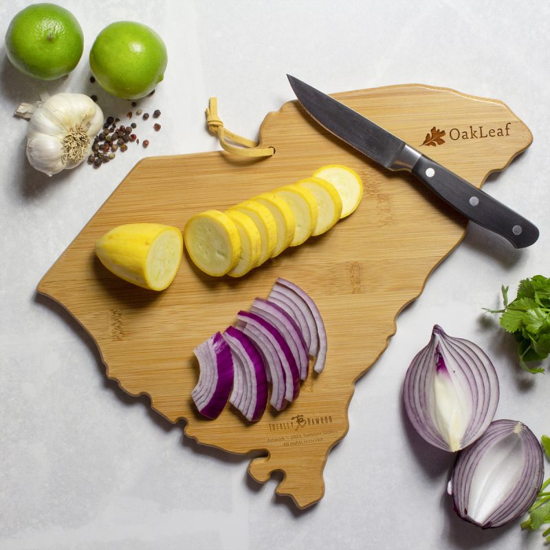 Custom South Carolina State Shaped Cutting & Serving Board w/Artwork by Summer Stokes with your company logo