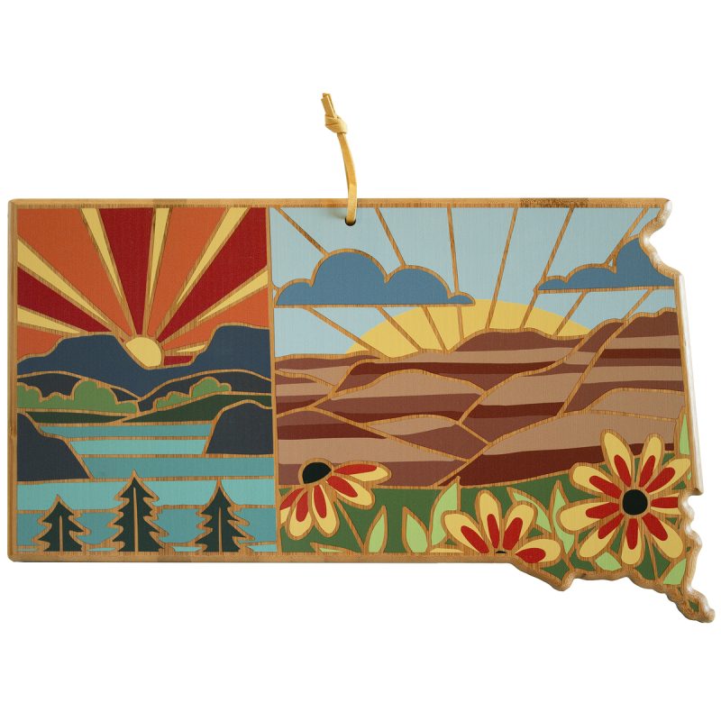 Custom South Dakota State Shaped Serving & Cutting Board w/Artwork by Summer Stokes with your company logo