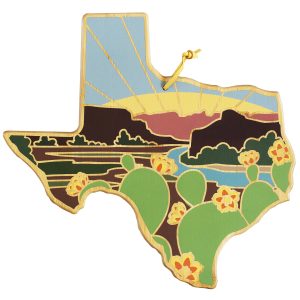 Custom Texas State Shaped Cutting & Serving Board w/Artwork by Summer Stokes with your company logo