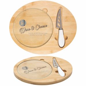 Custom Three Piece Cheese Board Set with your company logo