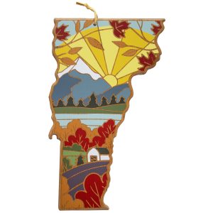 Custom Vermont State Shaped Serving & Cutting Board w/Artwork by Summer Stokes with your company logo