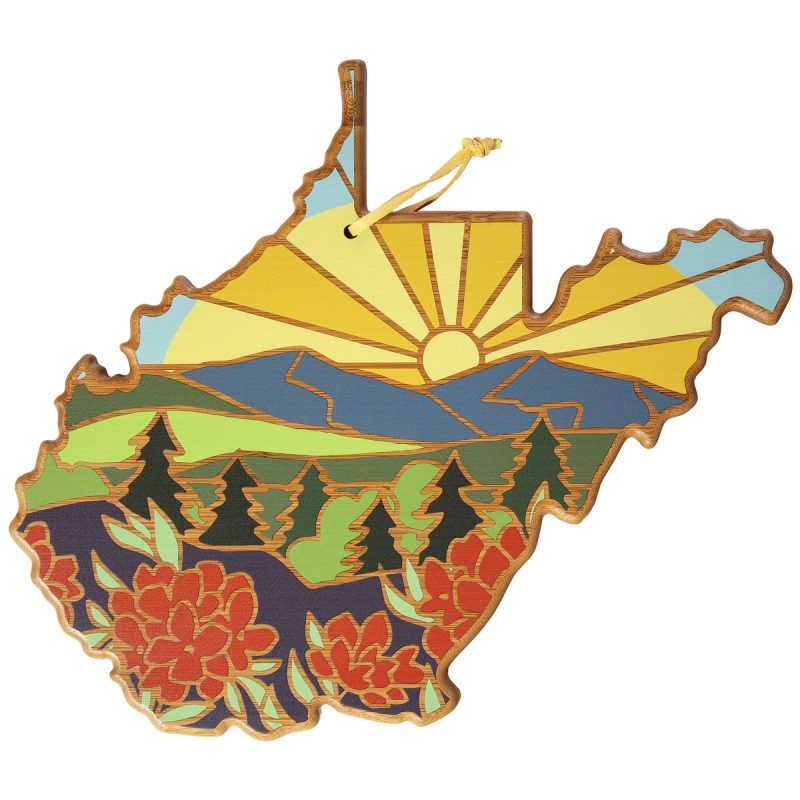 Custom West Virginia State Shaped Serving & Cutting Board w/Artwork by Summer Stokes with your company logo